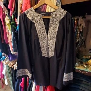 Size 2x Land's End navy cotton tunic